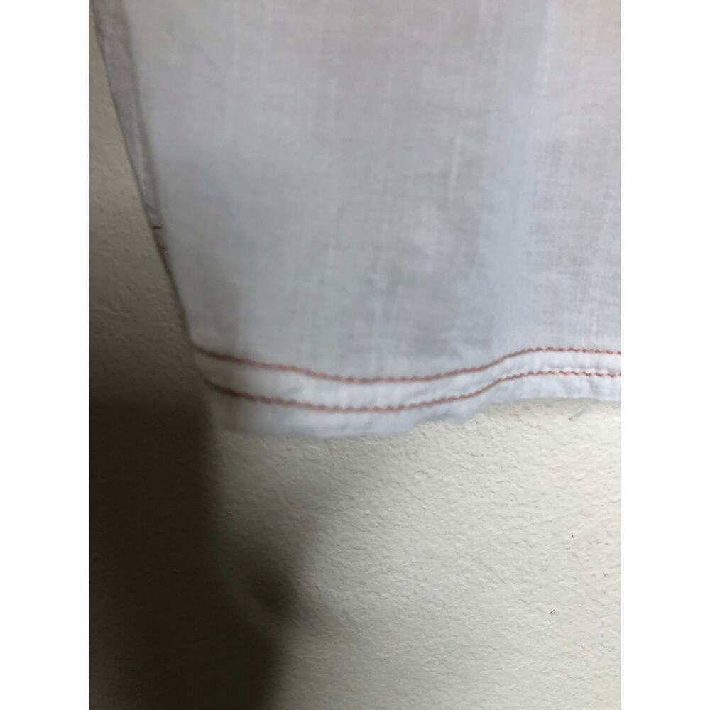 We The Free Sweet Stripe Orange and White Balloon Sleeve Boho Oversized Blouse - Picture 7 of 13